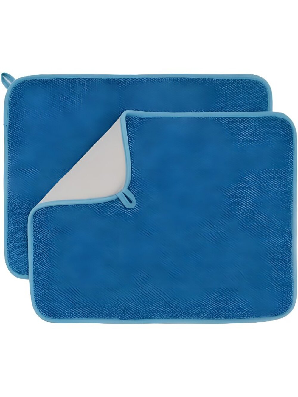 Dish Drying Mat, Microfiber Dish Drying Pad 2 Pack Large Drainer Mats (blue)